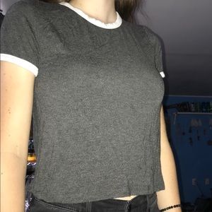 Gray crop top